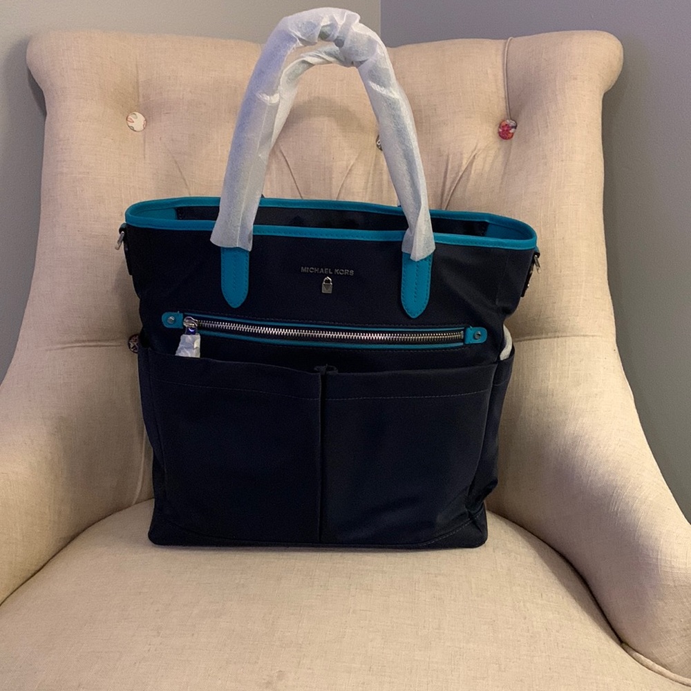 NWT Michael Kors diaper bag/purse Navy blue/blue